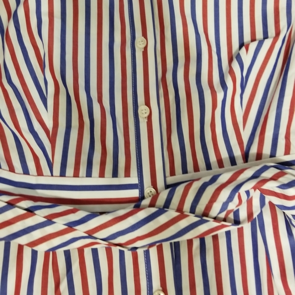 J.Crew red/whte/blue buttonup dress w/sash NWT 6 - Picture 3 of 5